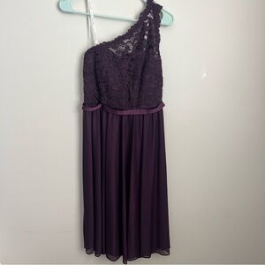 David’s Bridal One Shoulder Corded Lace Dress